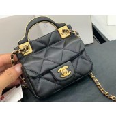 CHANEL Top Handle Micro Mini Wallet On Chain AP2271 Black JK3174nE34