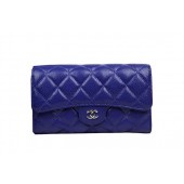 Chanel Tri-Fold Wallet Original Cannage Pattern Leather CHA31506 Blue JK1520CD62