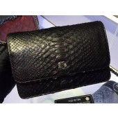 Chanel WOC Flap Bag Original Snake Leather A33814 Black JK96Av26