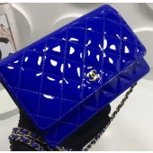 Chanel WOC mini Flap Bag Patent Leather A33814P Royal JK155cf57