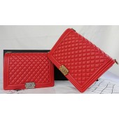 Cheap Boy Chanel Flap Shoulder Bag Original Cannage Pattern A67087 Red JK517ZZ98