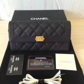 Cheap Chanel Boy Matelasse Long Wallet Black Cannage Pattern CHA5263 Gold JK1463sZ66