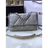 Cheap CHANEL Lambskin 19 Flap Bag AS1160N gray JK2878ZZ98