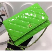 Cheap Chanel WOC mini Flap Bag Patent Leather A33814P Green JK152ZZ98