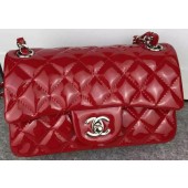 Cheap Copy Chanel 2.55 Series Double Flap Bag Burgundy Original Patent Leather CF7024 Silver JK281Eq45