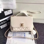 Cheap Fake Chanel Original Calfskin Leather Shoulder Bag 8124 White JK5717BC48