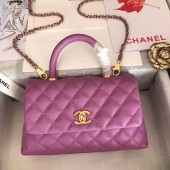 Copy 1:1 Chanel Small Flap Bag with Top Handle A92991 Purplish JK4250xD64