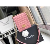 Copy Boy chanel handbag Grained Calfskin & Gold-Tone Metal AS0130 pink JK4692Ey31