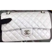 Copy Chanel 2.55 Series Flap Bag OffWhite Sheepskin Leather A06375 Silver JK653Zn71