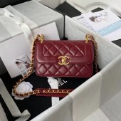 Copy Chanel small Flap Shoulder Bag Original leather AS2714 Wine JK3014Zn71