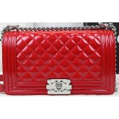 Fake 1:1 Boy Chanel Flap Bag Original Pearly Patent Leather A67025 Red JK809YK70