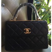 Fake 1:1 Chanel Classic Top Flap Bag Black Original Sheepskin Leather A92236 Gold JK79YK70