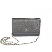 Fake 1:1 Chanel Clutch Wallet Original Camellia Leather CHA93301 Black JK1539YK70