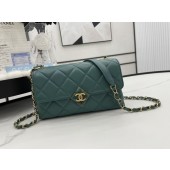 Fake 1:1 Chanel Flap Lambskin Shoulder Bag AS2557 green JK2805YK70