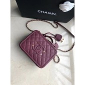 Fake Best Chanel Original Leather Medium Cosmetic Bag 93443 Wine JK4499Nk59