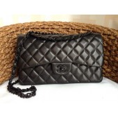 Fake Chanel Classic Flap Bags Original Lambskin Leather A1113 Black JK857uQ71