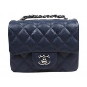 Fake Chanel Classic MINI Flap Bag CF1115 Royal Cannage Pattern Silver JK900yQ90