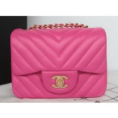 Fake Chanel Classic MINI Flap Bag Sheepskin Leather A1115 Rose JK292QF99