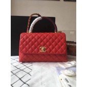 Fake Chanel Classic Wine Top Handle Bag Red Original Leather A92292 Gold JK5494lF58