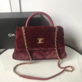 Fake Chanel flap bag with top handle A92991 Burgundy JK4349qZ31