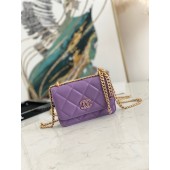 Fake Chanel Flap Lambskin small Shoulder Bag 81185 purple JK2574lF58