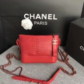 Fake Chanel Gabrielle Mini Shoulder Bag Original Python Leather 8122A Red JK5408uQ71