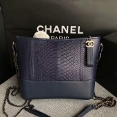 Fake Chanel Gabrielle Shoulder Bag Original Python Leather A93842 Blue JK5412tu77