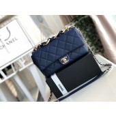 Fake Chanel Lambskin Flap Bag &gold-Tone Metal AS1353 blue JK4356yQ90