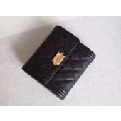 Fake Chanel Matelasse Bi-Fold Wallet Black Cannage Patterns A48980 Gold JK1451ny77