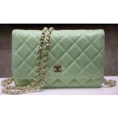 Fake Chanel mini Flap Bag Green Patent Leather A33814P Gold JK163qZ31