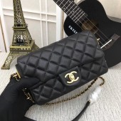 Fake Chanel mini Sheepskin Leather cross-body bag 5698 black JK5152kw88