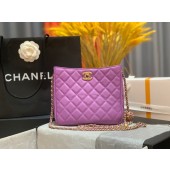 Fake Chanel mini Shoulder Bag Lambskin&Gold-Tone Metal AS3259 purple JK2529Qv16