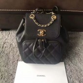 Fake Chanel Original Calfskin Leather Backpack CHA2589 Black JK5637ny77