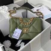 Fake Cheap CHANEL Lambskin 19 Flap Bag AS1160 AS1161 green JK3017Kt89