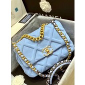 Fashion CHANEL 19 Flap Bag AS1161 light blue JK4242OM51