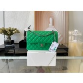 Fashion Chanel classic handbag Lambskin&silver Metal 01112 green JK2664wc24