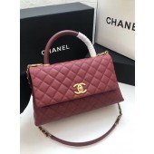 Fashion Chanel flap bag with Burgundy top handle A92991 Burgundy JK3759wc24