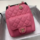 Fashion Chanel Grained Calfskin & Gold-Tone Metal backpack AS0003 rose JK4817Of26