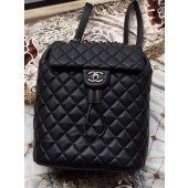 Fashion Chanel Sheepskin Leather Backpack A91121 Black JK56OM51