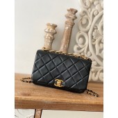 Fashion Chanel SMALL FLAP BAG Lambskin & Gold-Tone Metal AS3367 black JK2299wc24