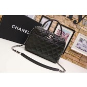 Fashion Chanel Tote Bag Black Original Sheepskin Leather A92239 Silver JK5337OM51