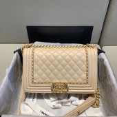 First-class Quality BOY CHANEL flap bag A67086 cream JK4274VJ28