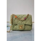 First-class Quality Chanel flap bag Lambskin Resin & Gold-Tone Metal AS2379 light green JK3544VJ28