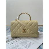 First-class Quality Chanel mini flap bag with top handle AS2478 Cream JK3336xO55