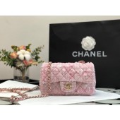 First-class Quality CHANEL Tweed Braided Calfskin & Gold-Tone Metal 1116 pink JK2700Sf41