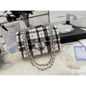 First-class Quality CHANEL Tweed Braided Sheepskin & Gold-Tone Metal AS01112-2 black&white JK2606xO55