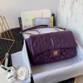 High Imitation Chanel flap bag Calfskin & Gold-Tone Metal AS2231 purple JK3714bg96