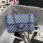 High Imitation Chanel Flap Shoulder Bag Weave AS2418 blue JK3349bg96