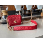 High Quality Chanel small flap bag Lambskin & Gold-Tone Metal AS2051 red JK3818pR54