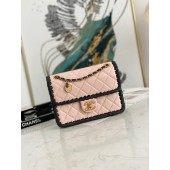 High Quality Imitation Chanel 22C New Woven Piping Square Original Leather Bag AS6075 pink JK2843wn47